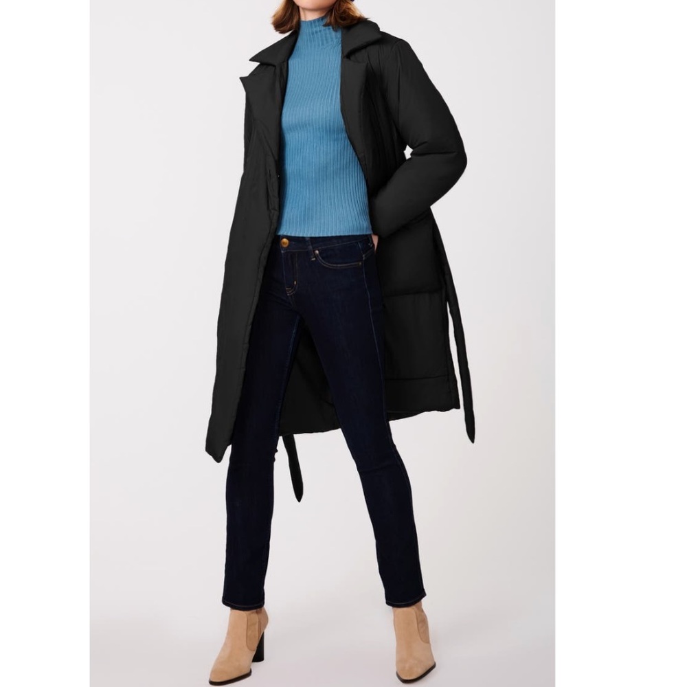 Bernardo Black Recycled Puffer Trench Coat - New With Tag - Reemoly